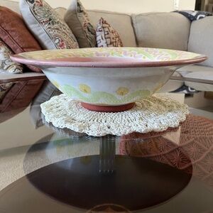 RARE Mackenzie Childs vintage 2003 ceramic large bowl wallcourt pattern